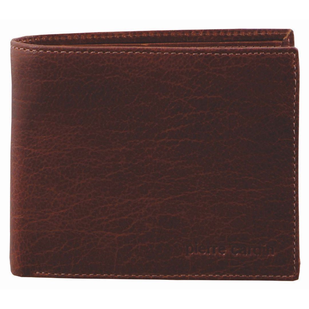 Pierre Cardin Rustic Leather Tri-Fold Wallet Black | RXOEY0631