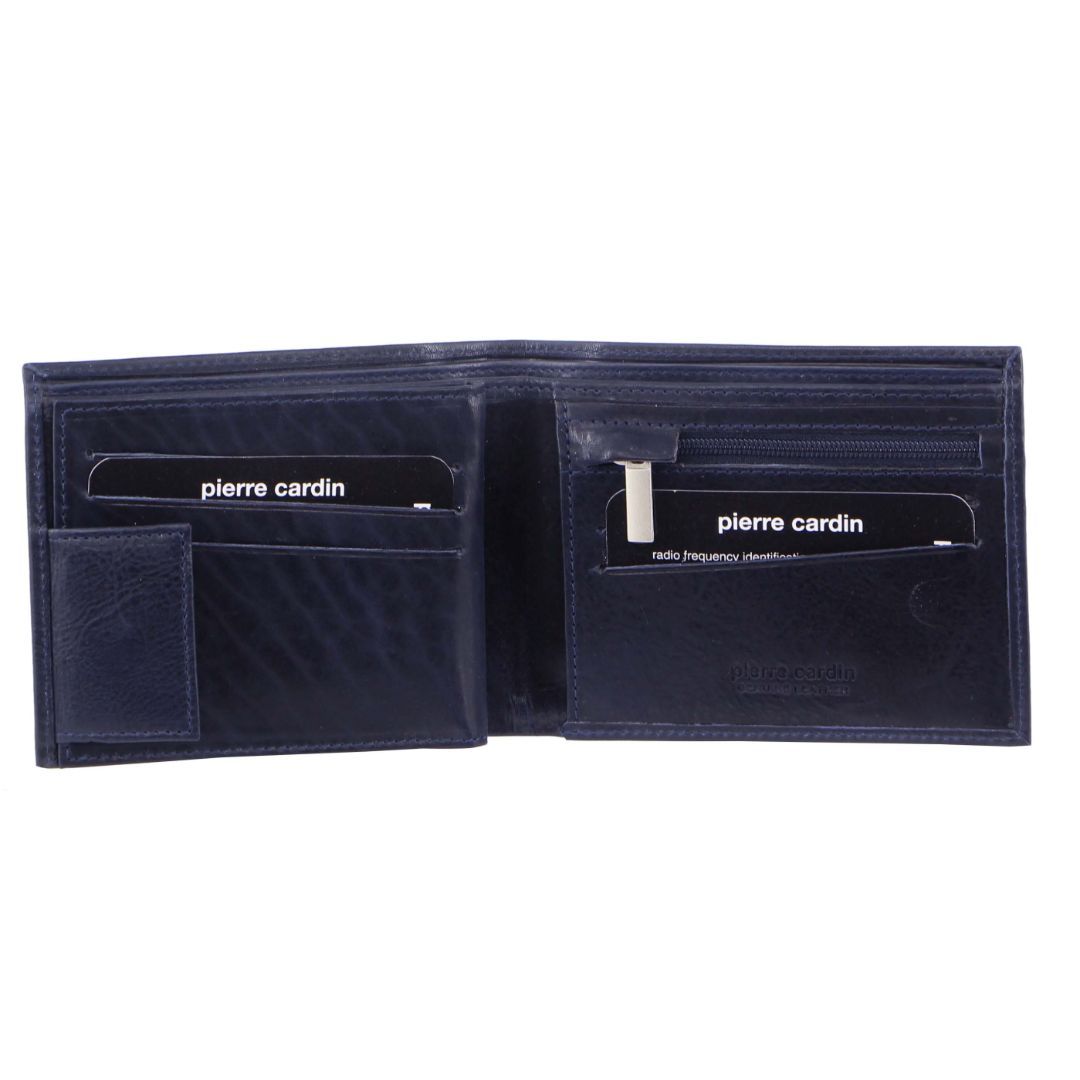 Pierre Cardin Rustic Leather Tri-Fold Wallet Midnight | IWMGO0183