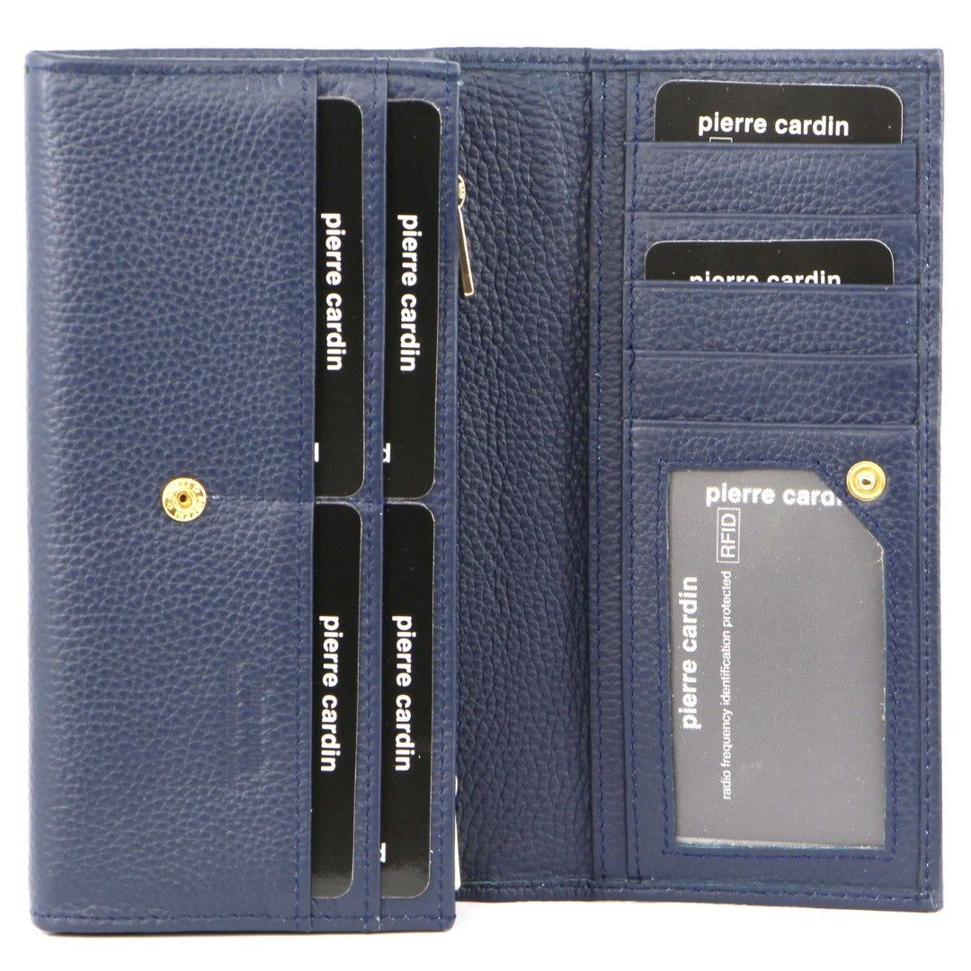 Pierre Cardin Rustic Leather Wallet Navy | IQWAT8632