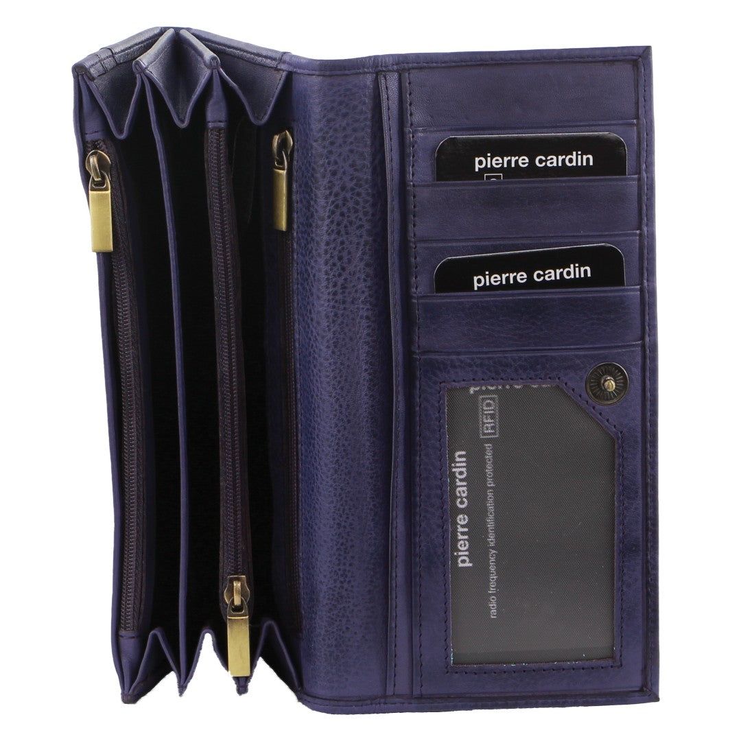 Pierre Cardin Rustic Leather Wallet Purple | XCDYH1250