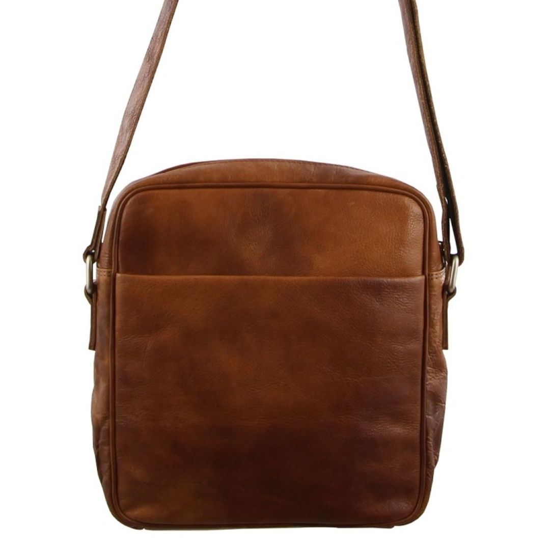 Pierre Cardin Rustic Leather iPad Bag Brown | GXZSJ1873