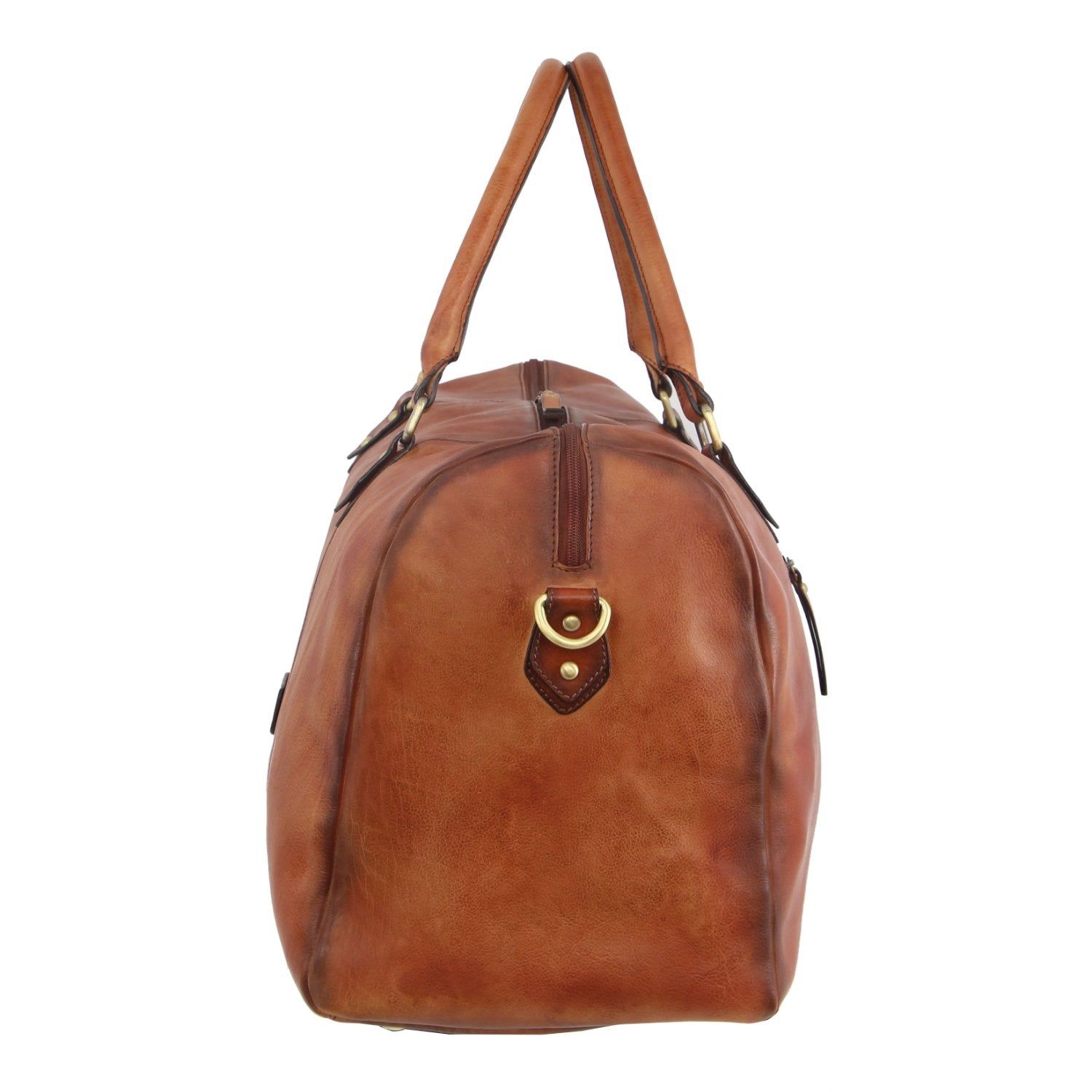 Pierre Cardin Smooth Leather Overnight Bag Brown | ZCQHL7810