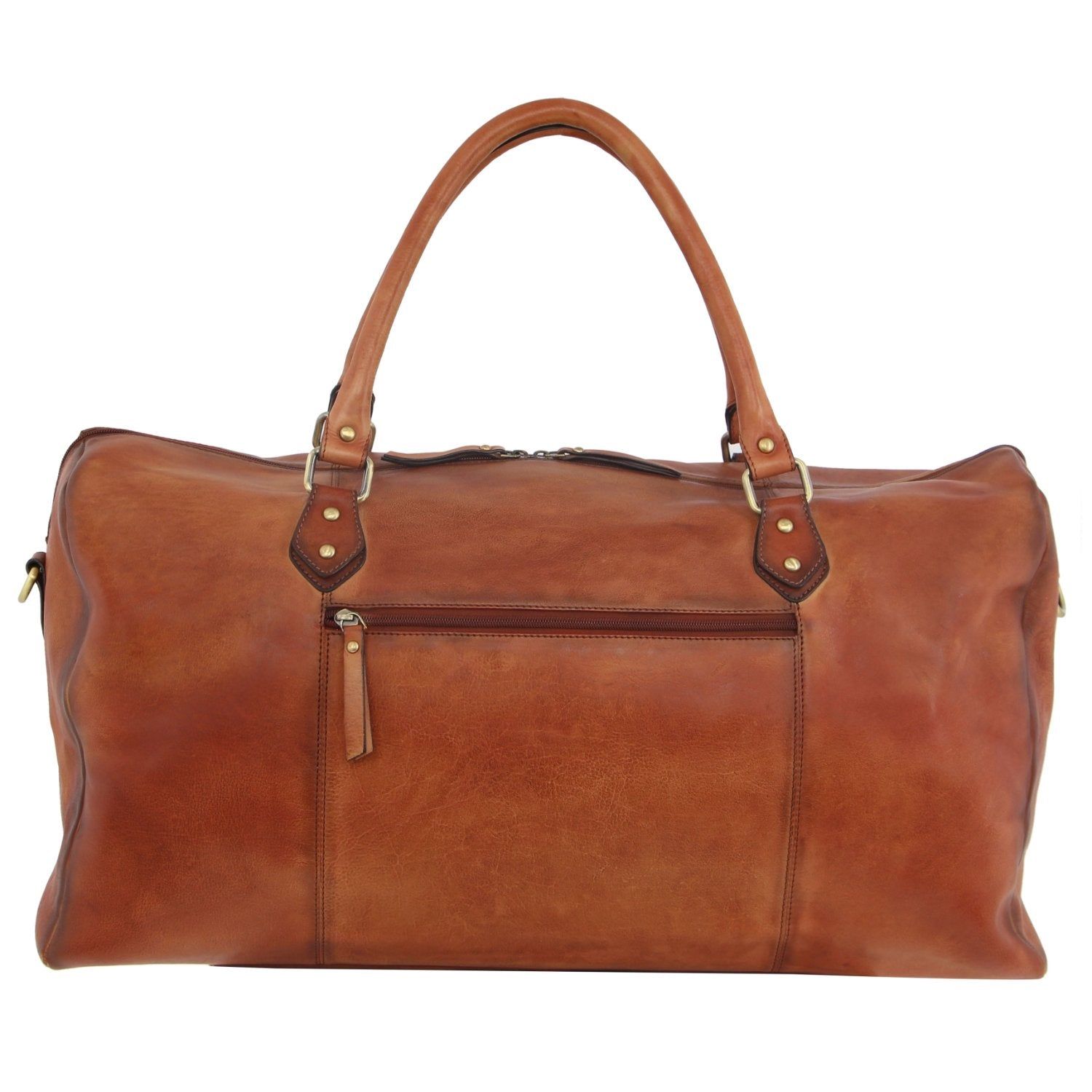 Pierre Cardin Smooth Leather Overnight Bag Brown | ZCQHL7810