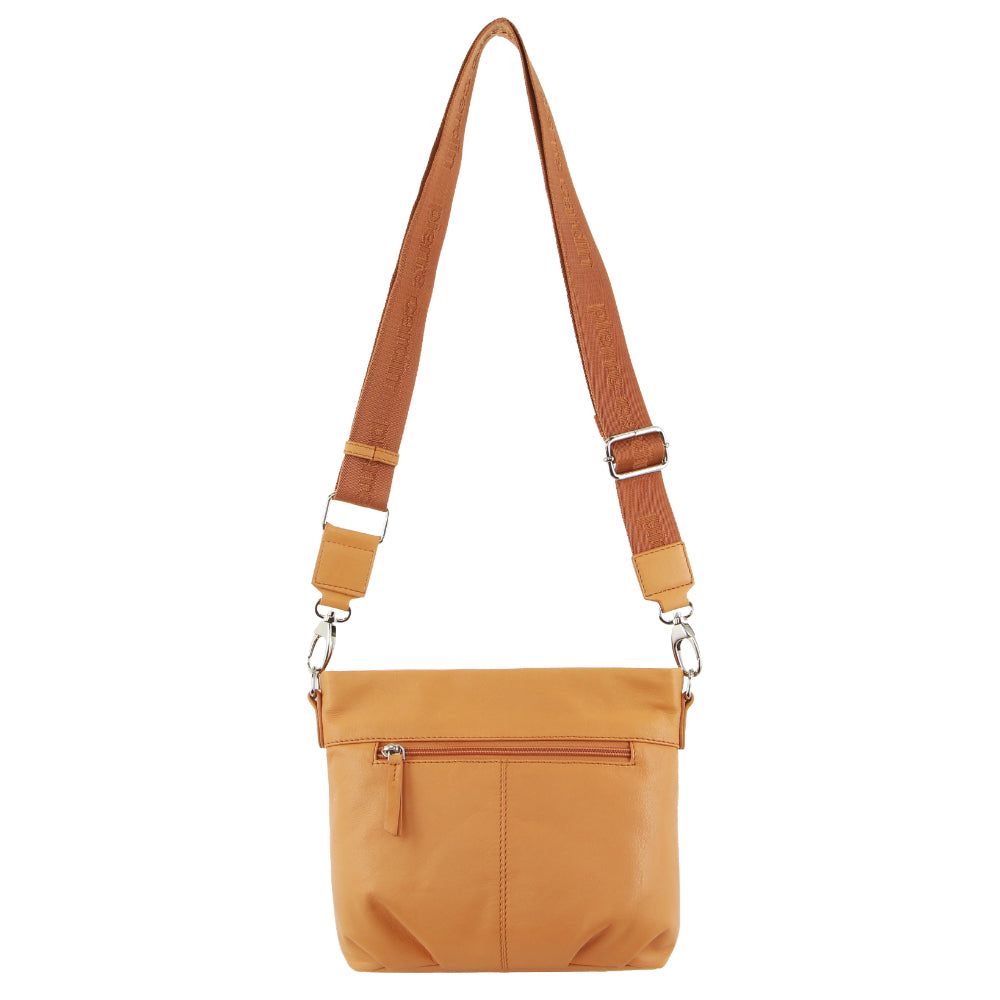 Pierre Cardin Webbing Strap Leather Crossbody Bag Apricot | UOPGT5649