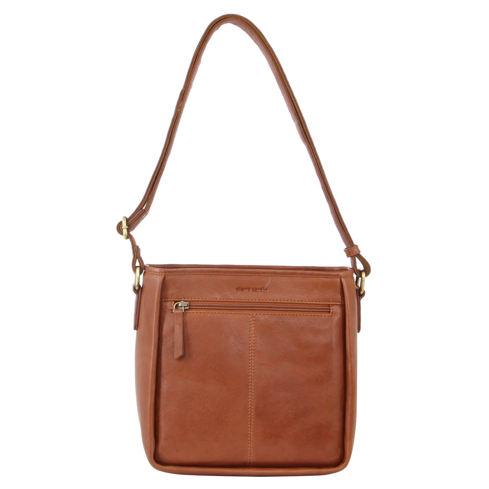 Pierre Cardin Woven Embossed Leather Cross-Body Bag Brown | YEQVT1295