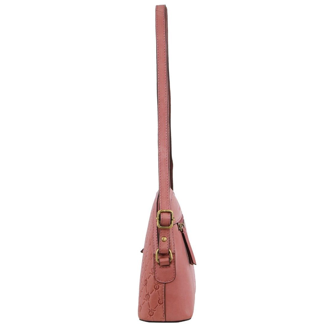 Pierre Cardin leather Diamond Embossed Design Cross-body Bag Marsala | DGEOW0782