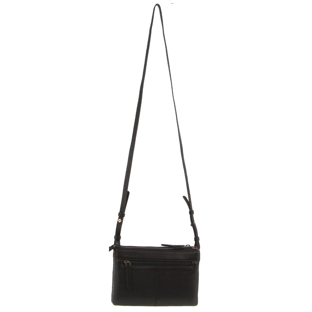 Pierre Cardin leather Pleated-Design Cross-Body Bag Black | GZDYN8029