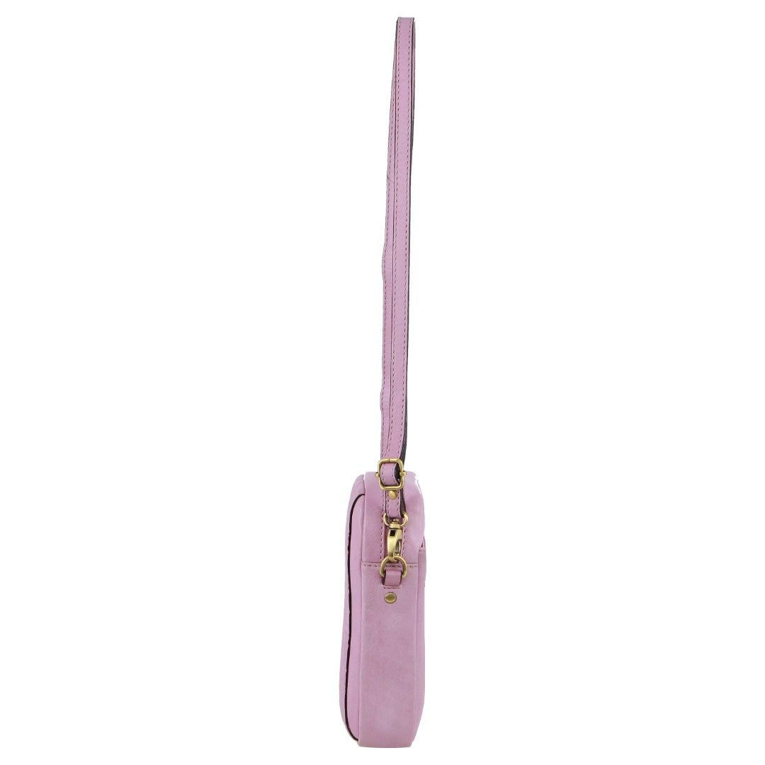 Pierre Cardin leather Textured Design Phone Bag Pink | KXSOM3074