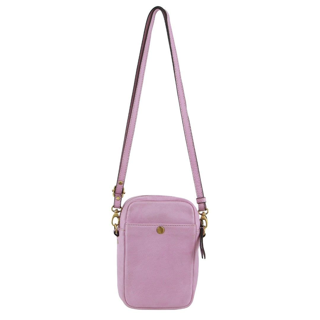 Pierre Cardin leather Textured Design Phone Bag Pink | KXSOM3074